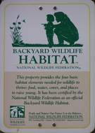NWF - Backyard Wildlife Habitat sign.