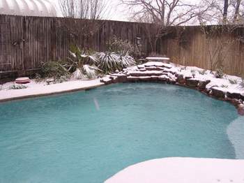 Pool with snow.